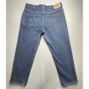 Levis 550 Jeans Mens 38x30 Blue Relaxed Fit Denim 100% Cotton Distressed Stains